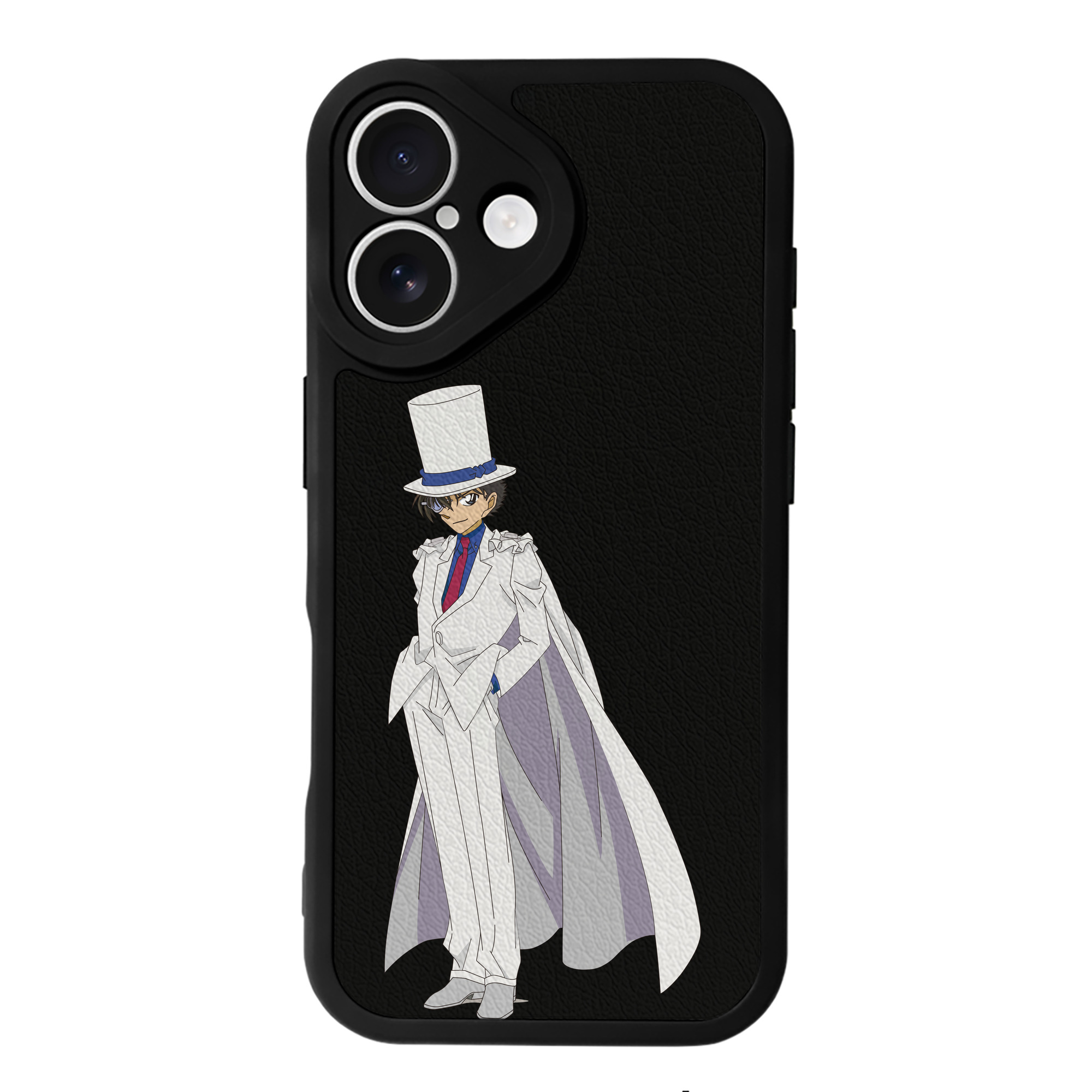 （画像用） 名探偵コナン くろば かいと Detective Conan Kuroba Kaito 【iPhone 16シリーズ対応】シリコンスマホケース（レザー調） 材質：シリコン